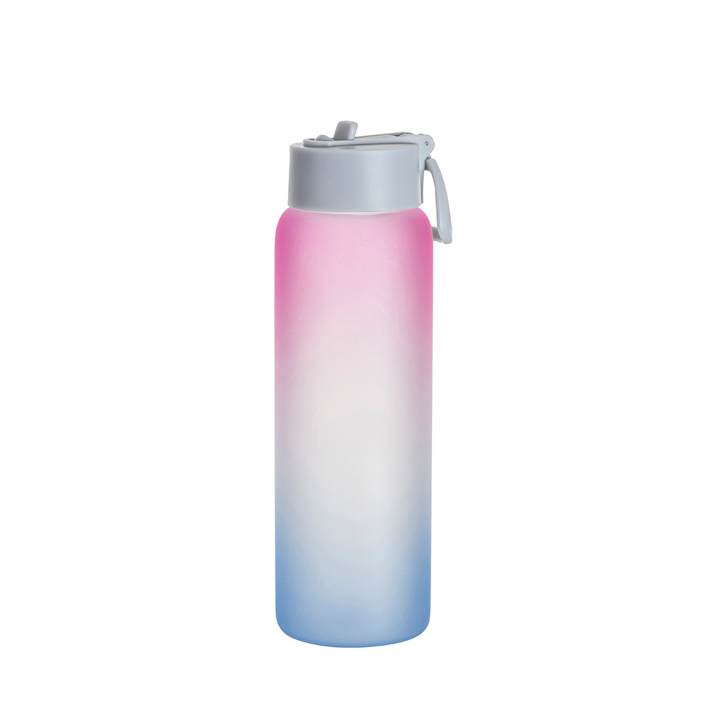 900ml Outdoor Gradient Color Frosted Sports Water Bottle In Light
