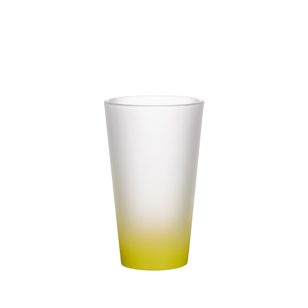 Frosted Glass Beer Mug Gradient(16oz/480ml,Sublimation Blank,Lemon yellow)