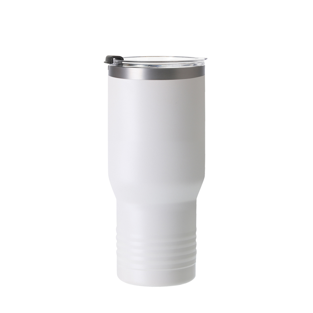 White 30 oz Tumbler - Ringneck Vacuum Insulated Tumbler w/Clear