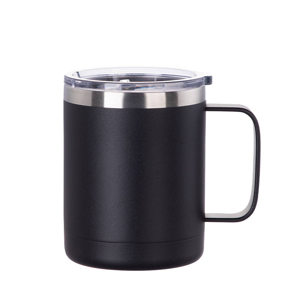 Metal Coffee Mug with Lid - 10 oz.