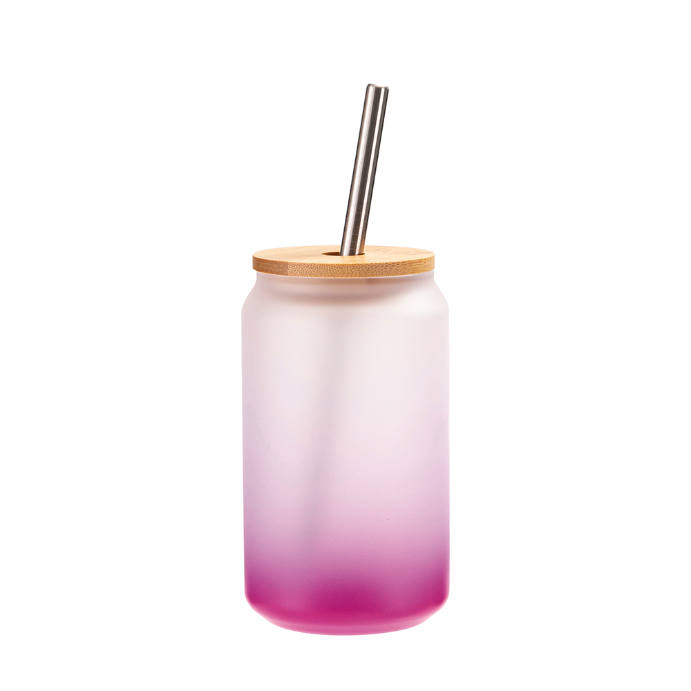 Colored Drinking Glasses With Matching Glass Straws and Bamboo