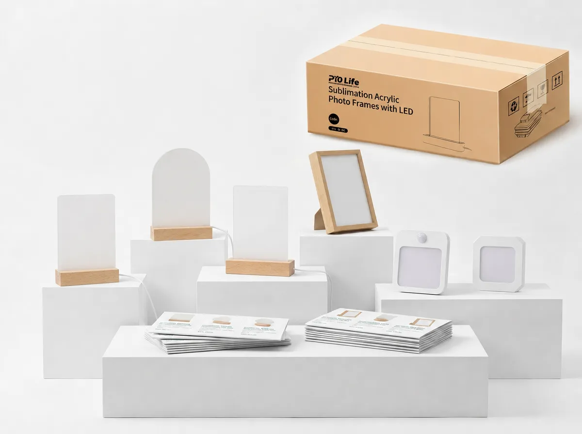 Packaged sublimation night light blanks for customized lighting products
