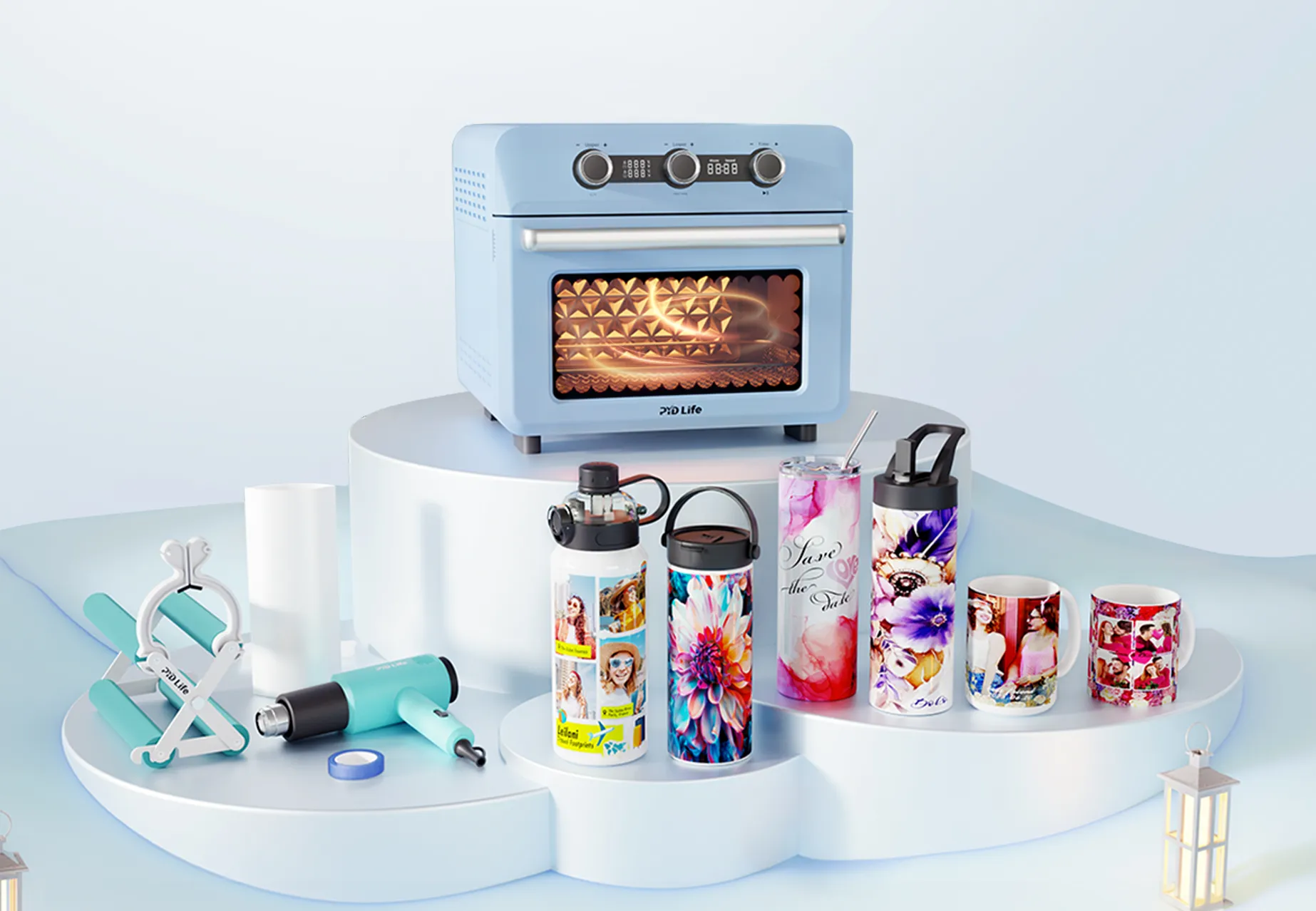 PYD Life sublimation drinkware blanks and machines for creators