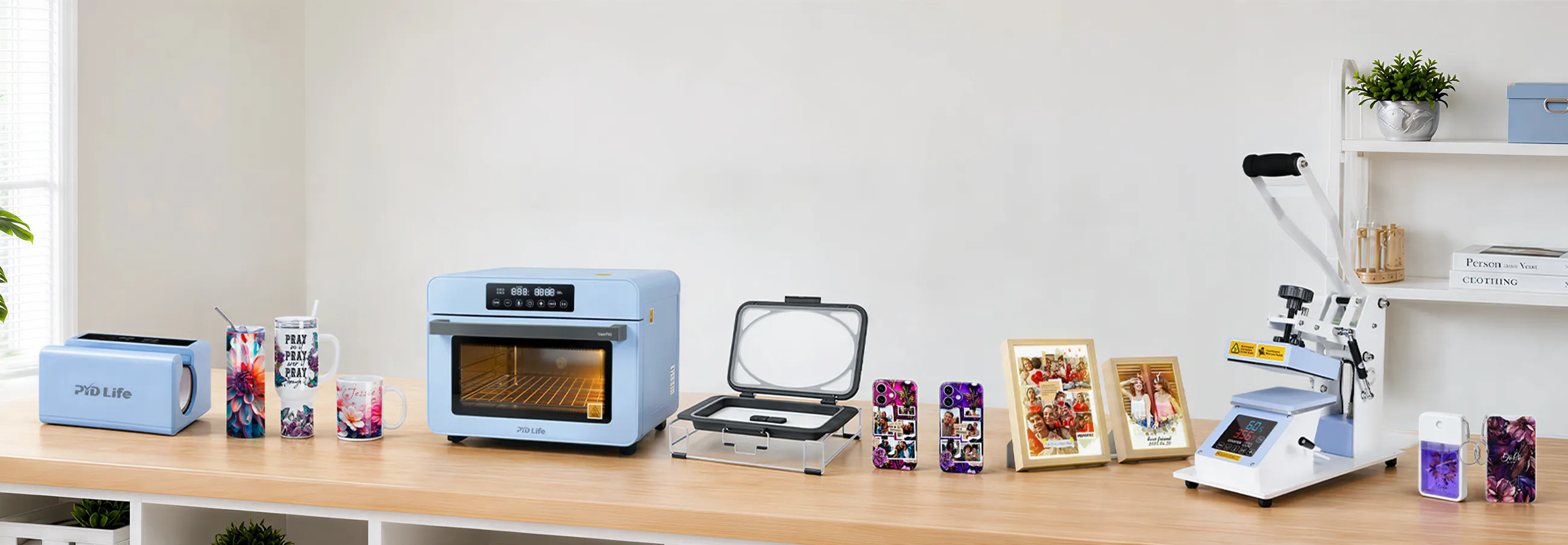 PYD Life sublimation machines and products available on Amazon USA Canada UK