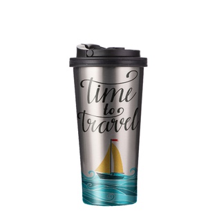 Stainless Steel Tumbler w/ Portable Lid(16OZ-480ML,Sublimation Blank,Silver)