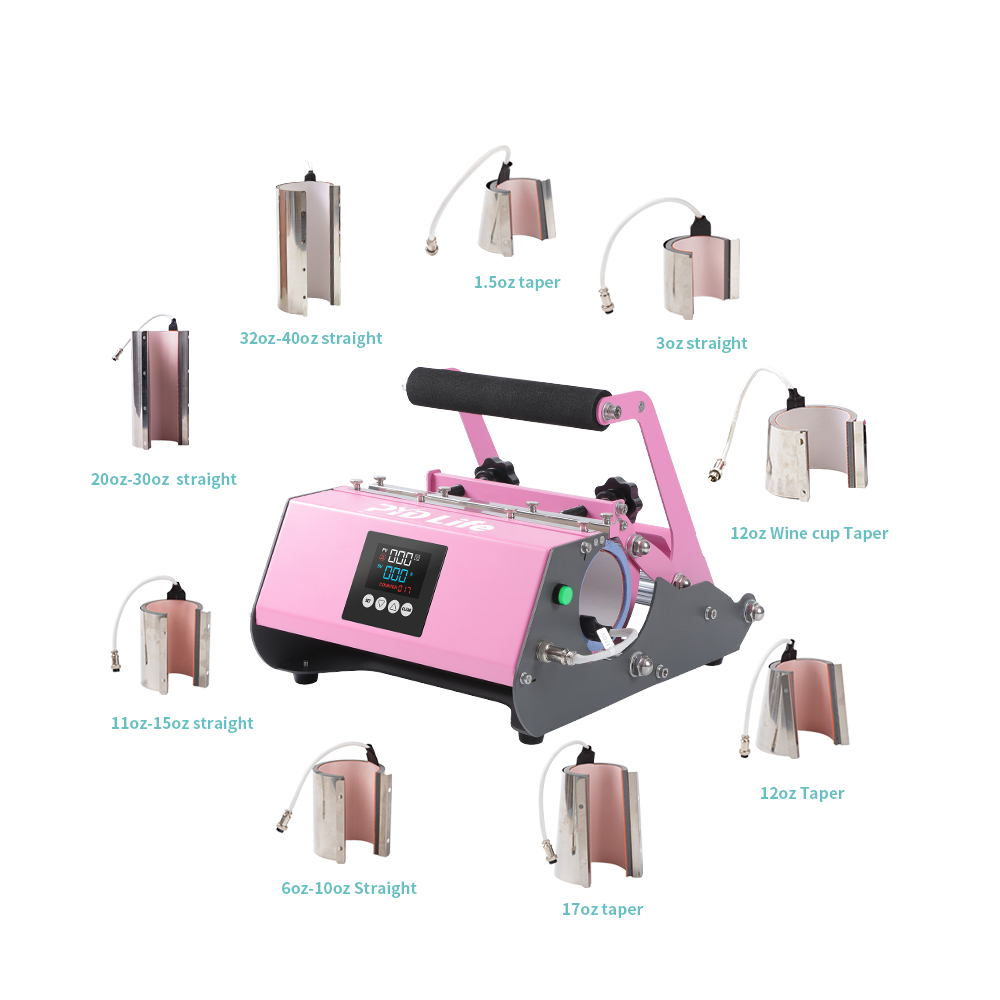  Sublifun 2 in 1 Max Pink Tumbler Heat Press Machine with 40  OZ,30 OZ Heater for 40 OZ Tumbler with Handle and 11OZ 20 OZ 30 OZ Skinny  Tumblers Bottles Mug