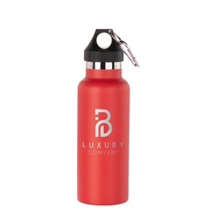 Powder Coated Sports Bottle with Plastic & Carabiner Lid(17oz/500ml,Common Blank,Red)