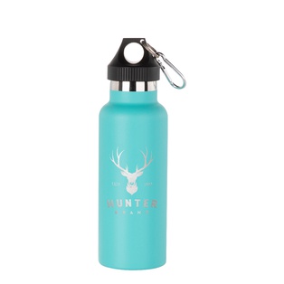 Powder Coated Sports Bottle with Plastic & Carabiner Lid(17oz/500ml,Common Blank,Mint Green)