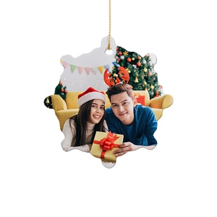 Sublimation Ornament Blanks Ceramic Hanging Christmas Ornaments Tree Decor (3inch, Snow)