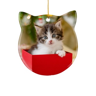 Sublimation Ornament Blanks Ceramic Hanging Christmas Ornaments (3inch, Cat)