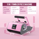 Tumbler Heat Press 11-in-1 (Pink)