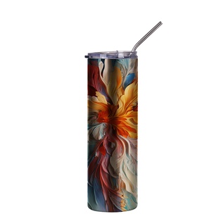 30oz/900ml Stainless Steel Tumbler with Straw & Lid (Plain, Stainless steel)