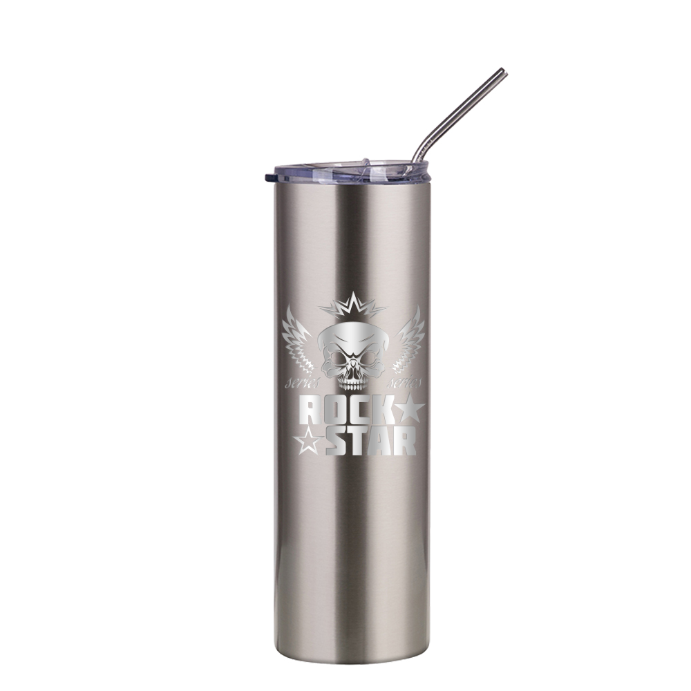 30oz Stainless Steel Vacuum Tumble with Straw