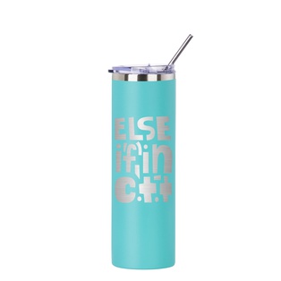 30oz/900ml Stainless Steel Tumbler with Straw & Lid (Powder Coated, Mint Green)