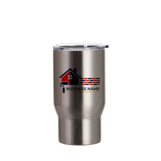 18oz/550ml Stainless Steel Travel Tumbler with Clear Flat Lid (Silver)