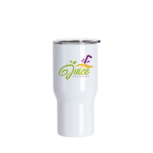 22oz/650ml Stainless Steel Travel Tumbler with Clear Waterproof Lid (White)