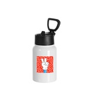 17oz/500ml Stainless Steel Water Bottle w/ Wide Mouth Straw &amp; Portable Lid (White)MOQ 2000pcs