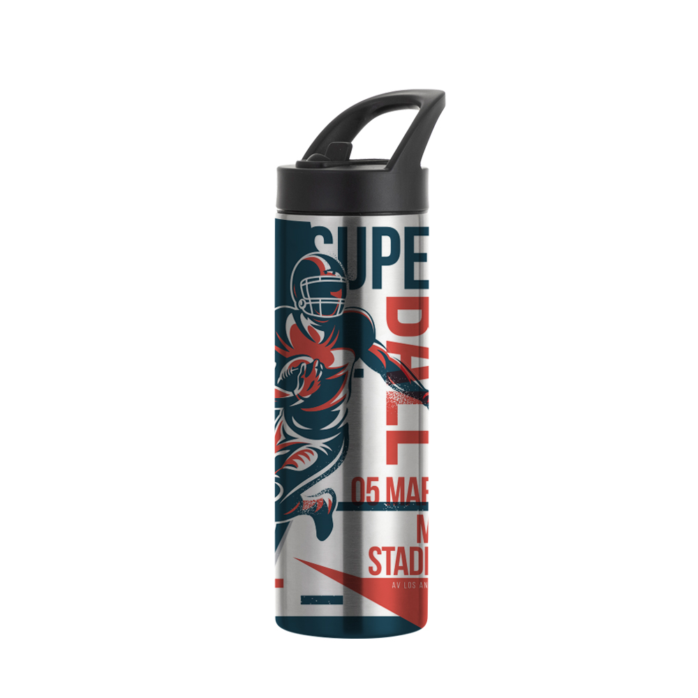 HPN SubliCraft 20 oz. Straw Top Stainless Steel Sublimation Water Bottle -  48 per Case