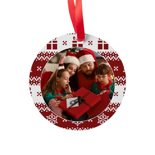 Sublimation Ornament Blanks Christmas Ball Holiday hanging Crafts Double Sided Aluminum (3inch, Round)