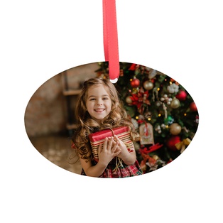 Sublimation Ornament Blanks Christmas Ball Holiday hanging Crafts Glass (3.5inch, Oval)
