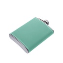 8oz/240ml Stainless Steel Flask with PU Cover(Teal W/ Black)