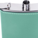 8oz/240ml Stainless Steel Flask with PU Cover(Teal W/ Black)