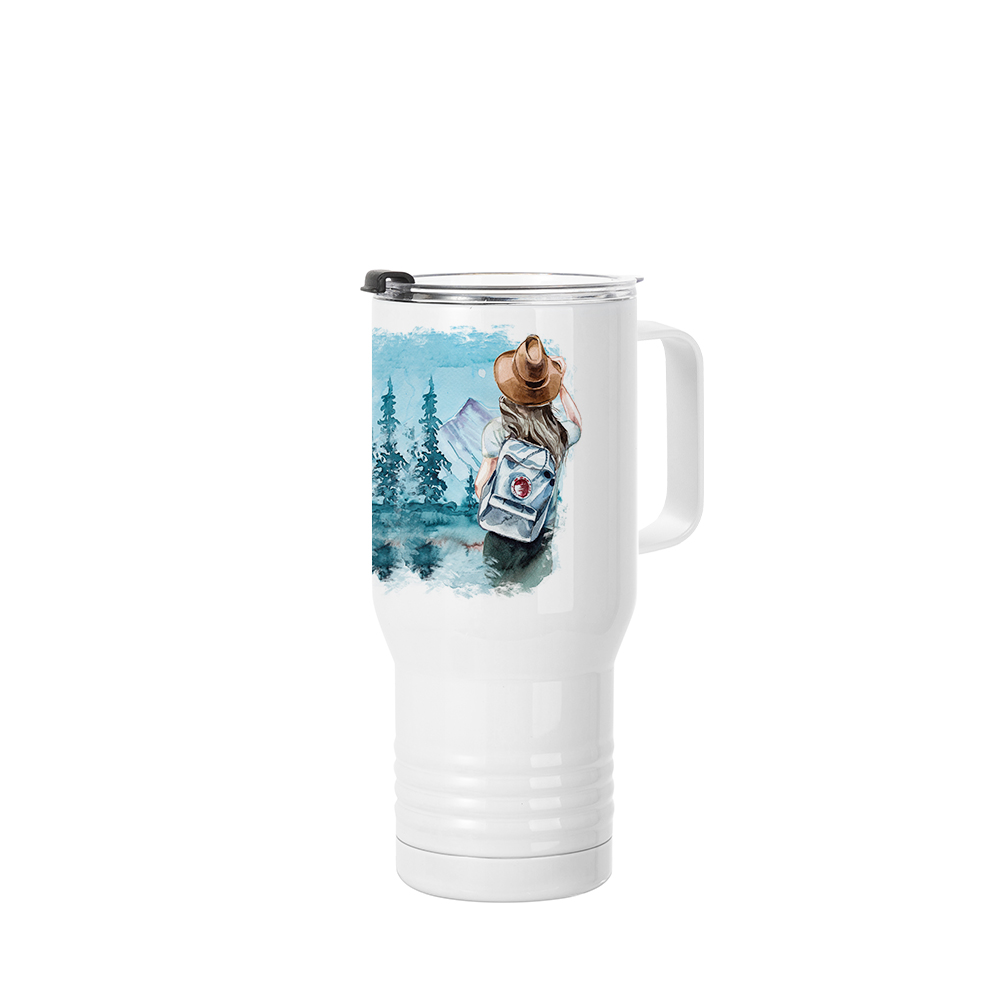 w/ & - Powder Steel White) (Sublimation PYD & Grip Ringneck Custom 22oz/650ml Life Bottles,Tumblers,Mugs with Stainless Steel | coated Print Handle Stainless Tumbler