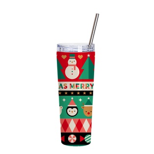 26OZ/800ml Stainless Steel Tumbler with Water Proof Lid & Metal Straw (Sublimation Glossy White)