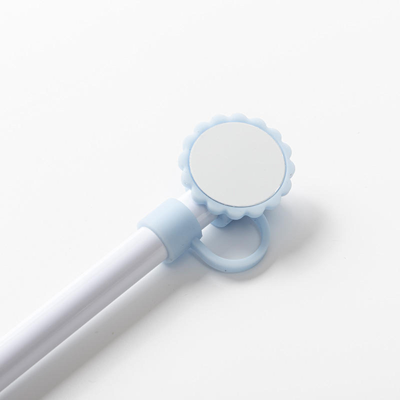 Silicone Straw Cover w/ Insert(Blue,Sunflower shape)