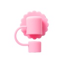 Silicone Straw Cover w/ Insert(Pink,Sunflower shape)