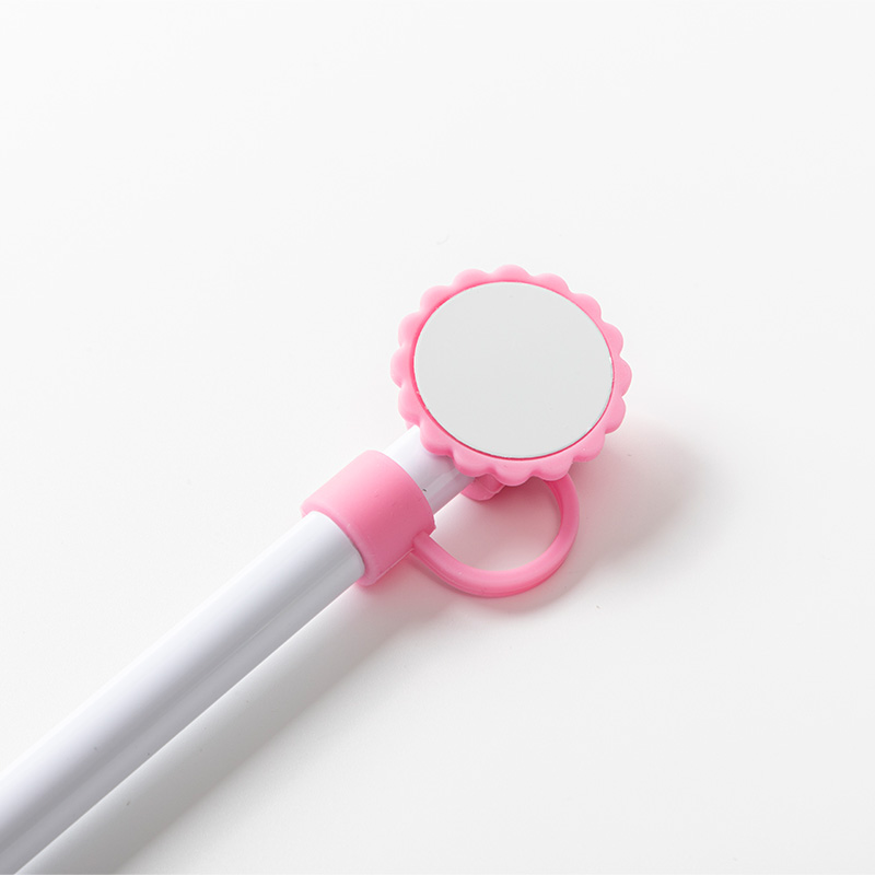 Silicone Straw Cover w/ Insert(Pink,Sunflower shape)