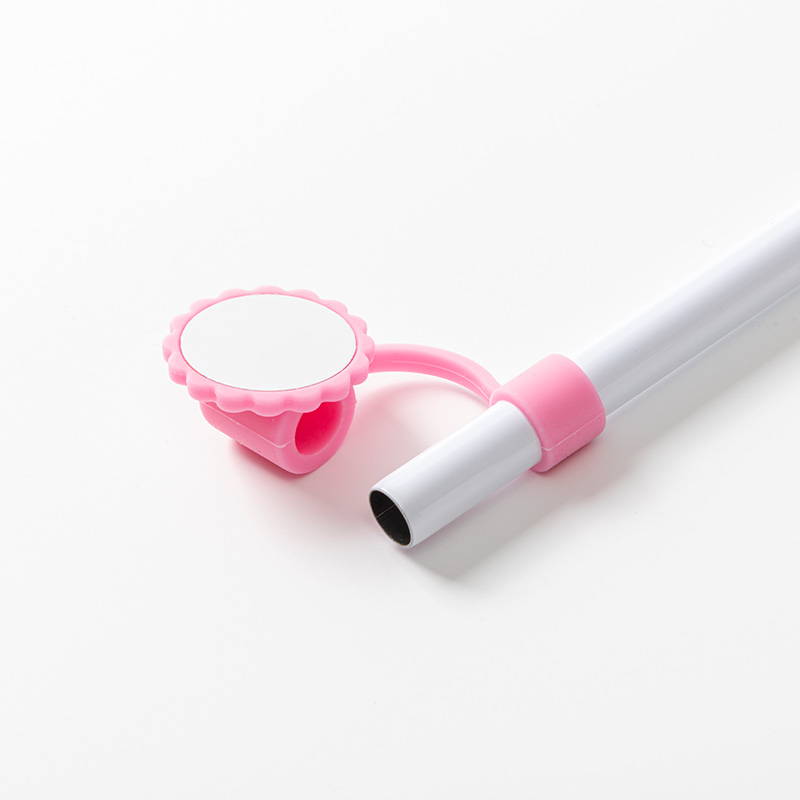 Silicone Straw Cover w/ Insert(Pink,Sunflower shape)