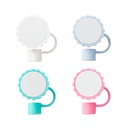 Silicone Straw Cover w/ Insert(Mint Green,Sunflower shape)