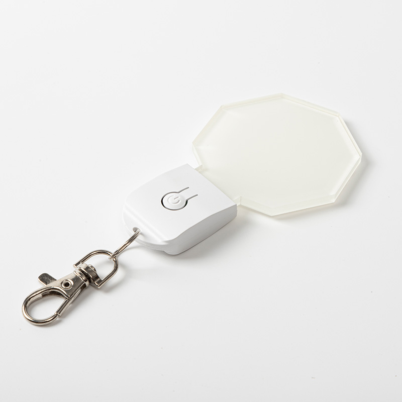 Sublimation LED Acrylic Light Up Keyring(Hexagon shape,7 colors)