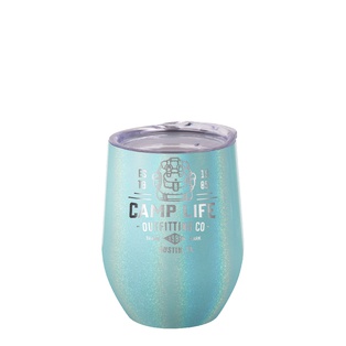 12OZ/360ml Glitter Sparkling Stainless Steel Stemless Cup(Light Blue)