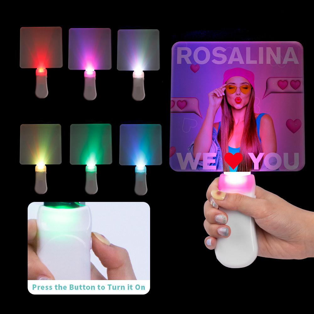 Sublimation Acrylic Light Up Stick with Plastic Handle (Square,7 colors)