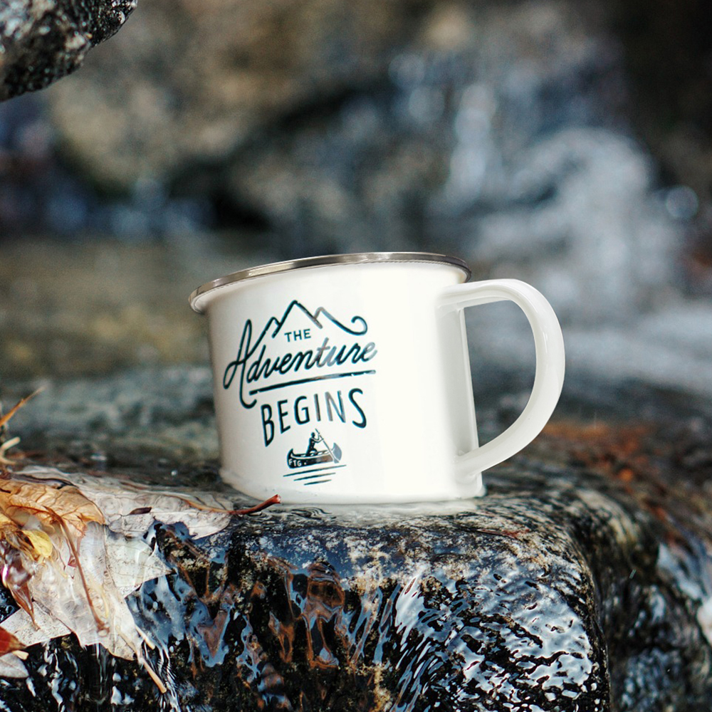 Sublimation Camping Enamel Mug White 12 OZ