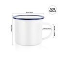 12oz/360ml Enamel Mug(Blue Edge)