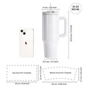 Sublimation Stainless Steel  Tumbler with Flip Lid &amp; Plastic Straw and Handle 30oz 900ml