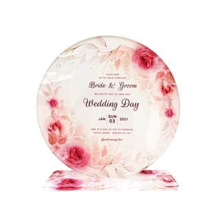 Sublimation Wedding Gift Table Sign (Acrylic Round, 15.6*15*0.4cm)