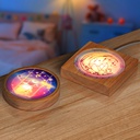 LED Night Light Wood Stand (Round,10*10*2cm)