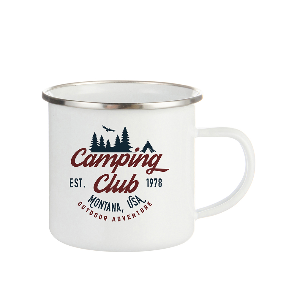 12oz/360ml Enamel Mug(12OZ-360ML,Sublimation,White)