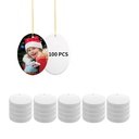 Sublimation Ornament Blanks Ceramic Hanging Christmas Ornaments Ball (3inch, Oval)