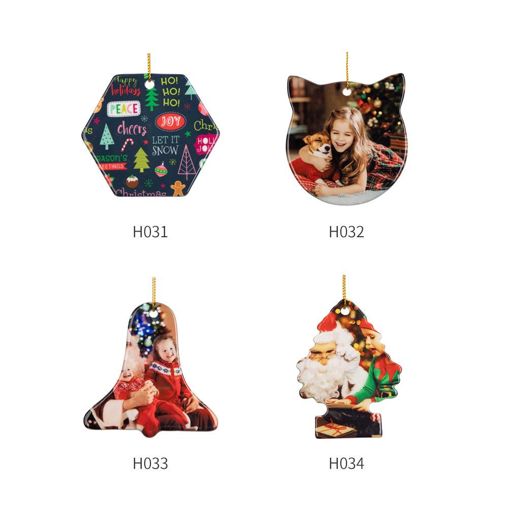 Sublimation Ornament Blanks Ceramic Hanging Christmas Ornaments (3inch, Cat)