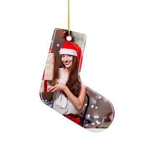 Sublimation Ornament Blanks Ceramic Hanging Ornaments Christmas Decor (3inch, Stocking)