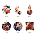 Sublimation Ornament Blanks Ceramic Hanging Ornaments Christmas Decor (3inch, Stocking)