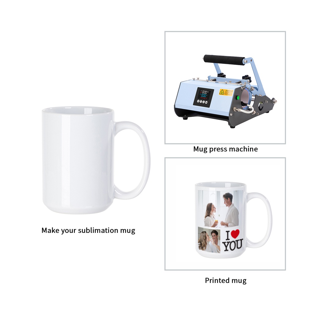 15 oz Sublimation Blank Ceramic Coffee Mug