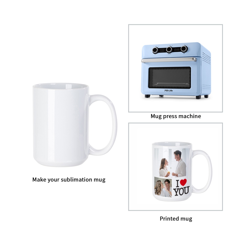 15 oz Sublimation Blank Ceramic Coffee Mug