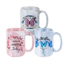 15oz Sublimation Mug Marble Texture (Blue)
