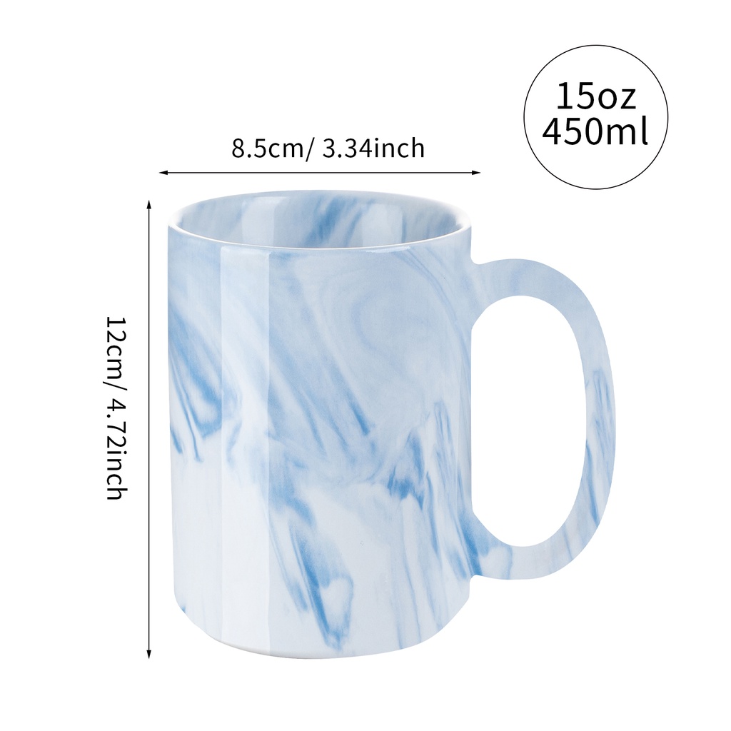 15oz Sublimation Mug Marble Texture (Blue)
